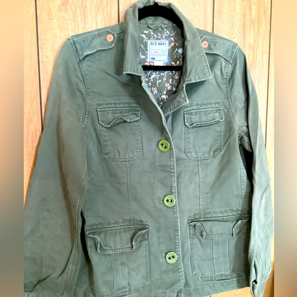 Old Navy Women's Vintage Green Utility Jacket Size L